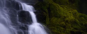 Preview wallpaper waterfall, water, cascade, rock, nature
