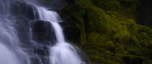 Preview wallpaper waterfall, water, cascade, rock, nature