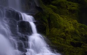 Preview wallpaper waterfall, water, cascade, rock, nature