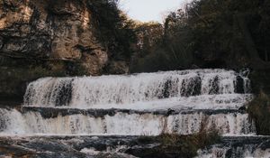 Preview wallpaper waterfall, water, flow, breakage, trees