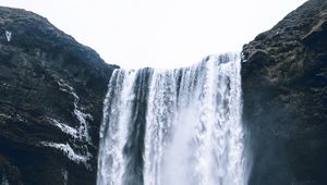 Preview wallpaper waterfall, water, ice, cliff, nature