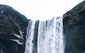 Preview wallpaper waterfall, water, ice, cliff, nature