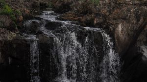 Preview wallpaper waterfall, water, landscape, nature, stones