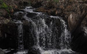 Preview wallpaper waterfall, water, landscape, nature, stones