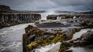 Preview wallpaper waterfall, water, nature, stones, landscape