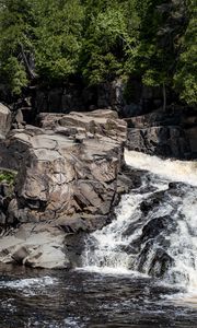 Preview wallpaper waterfall, water, nature, stones