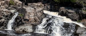 Preview wallpaper waterfall, water, nature, stones