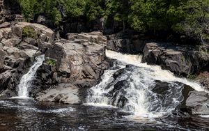 Preview wallpaper waterfall, water, nature, stones