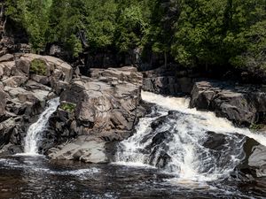 Preview wallpaper waterfall, water, nature, stones