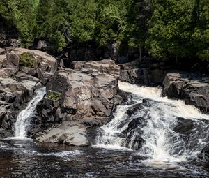 Preview wallpaper waterfall, water, nature, stones