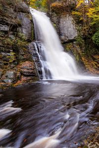 Preview wallpaper waterfall, water, river, grass, trees