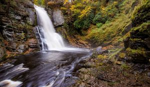 Preview wallpaper waterfall, water, river, grass, trees