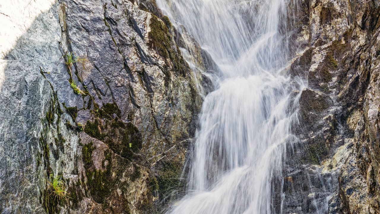 Wallpaper waterfall, water, rock, nature, landscape