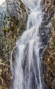 Preview wallpaper waterfall, water, rock, nature, landscape