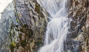 Preview wallpaper waterfall, water, rock, nature, landscape