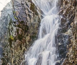 Preview wallpaper waterfall, water, rock, nature, landscape