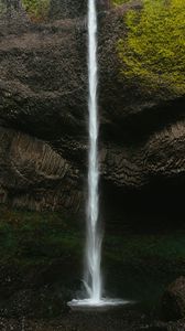 Preview wallpaper waterfall, water, rocks, moss, nature