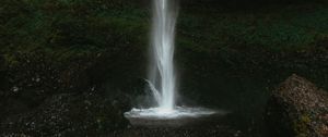 Preview wallpaper waterfall, water, rocks, moss, nature