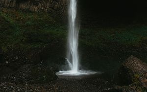 Preview wallpaper waterfall, water, rocks, moss, nature