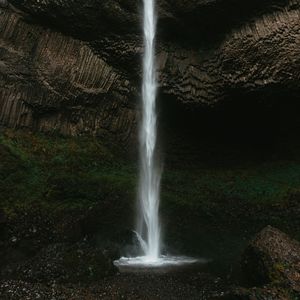 Preview wallpaper waterfall, water, rocks, moss, nature