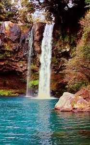 Preview wallpaper waterfall, water, rocks
