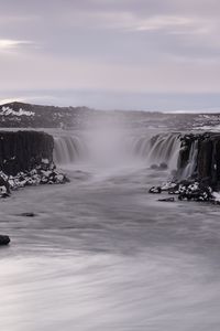 Preview wallpaper waterfall, water, steam, landscape, nature