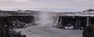 Preview wallpaper waterfall, water, steam, landscape, nature