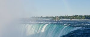 Preview wallpaper waterfall, water, stone, rainbow