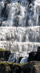 Preview wallpaper waterfall, water, stones, rock, cascade