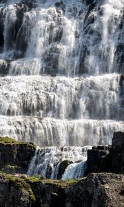 Preview wallpaper waterfall, water, stones, rock, cascade