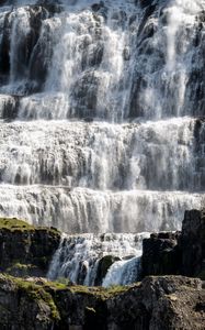 Preview wallpaper waterfall, water, stones, rock, cascade