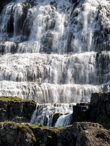 Preview wallpaper waterfall, water, stones, rock, cascade