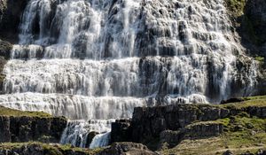 Preview wallpaper waterfall, water, stones, rock, cascade