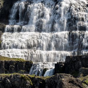 Preview wallpaper waterfall, water, stones, rock, cascade