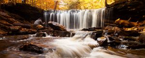 Preview wallpaper waterfall, water, stones, stream