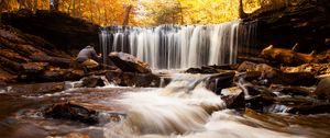 Preview wallpaper waterfall, water, stones, stream