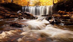 Preview wallpaper waterfall, water, stones, stream