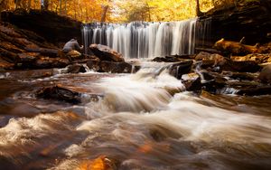 Preview wallpaper waterfall, water, stones, stream