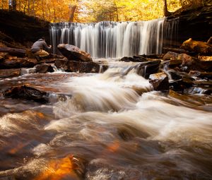 Preview wallpaper waterfall, water, stones, stream