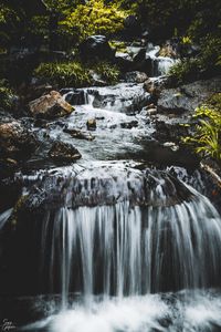 Preview wallpaper waterfall, water, stones, splashes, nature