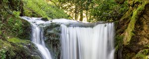 Preview wallpaper waterfall, water, stones, moss, trees