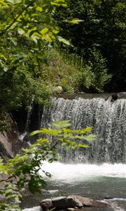 Preview wallpaper waterfall, water, trees, landscape
