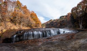 Preview wallpaper waterfall, water, trees, autumn, nature