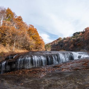 Preview wallpaper waterfall, water, trees, autumn, nature