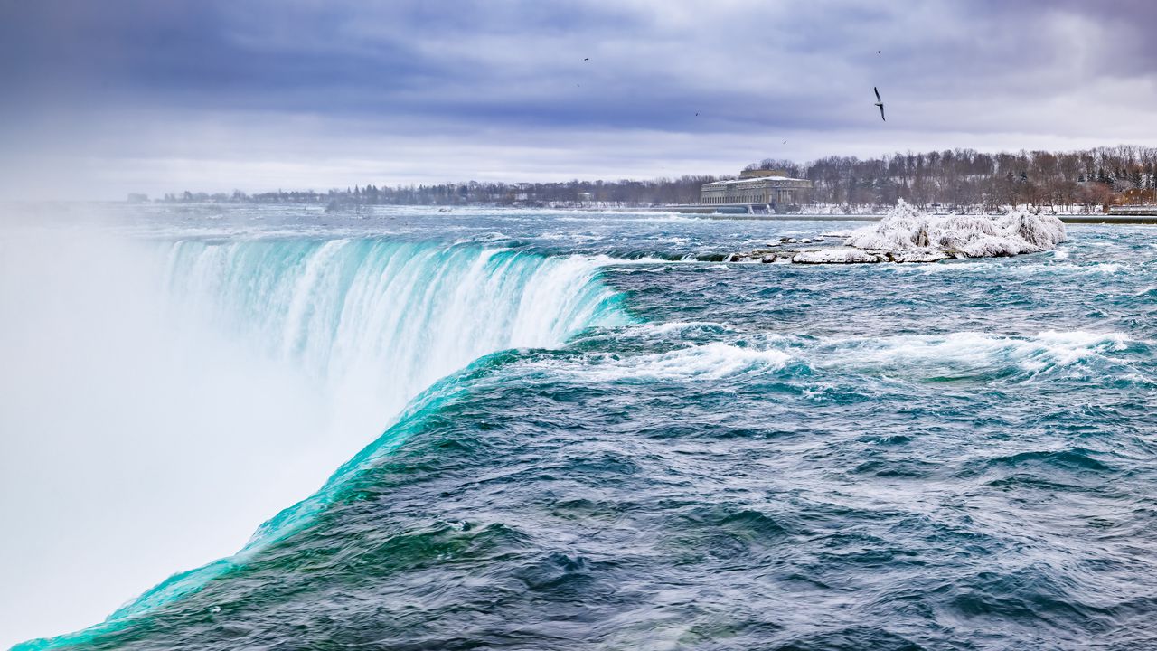 Wallpaper waterfall, waves, nature