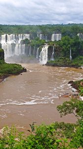 Preview wallpaper waterfalls, brazil, river, landscape, iguazu, nature
