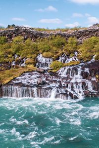 Preview wallpaper waterfalls, cascades, foam, bushes