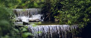 Preview wallpaper waterfalls, cascades, stones, water, landscape