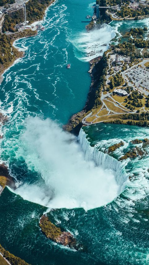 480x854 Wallpaper waterfalls, cascades, water, foam, rocks