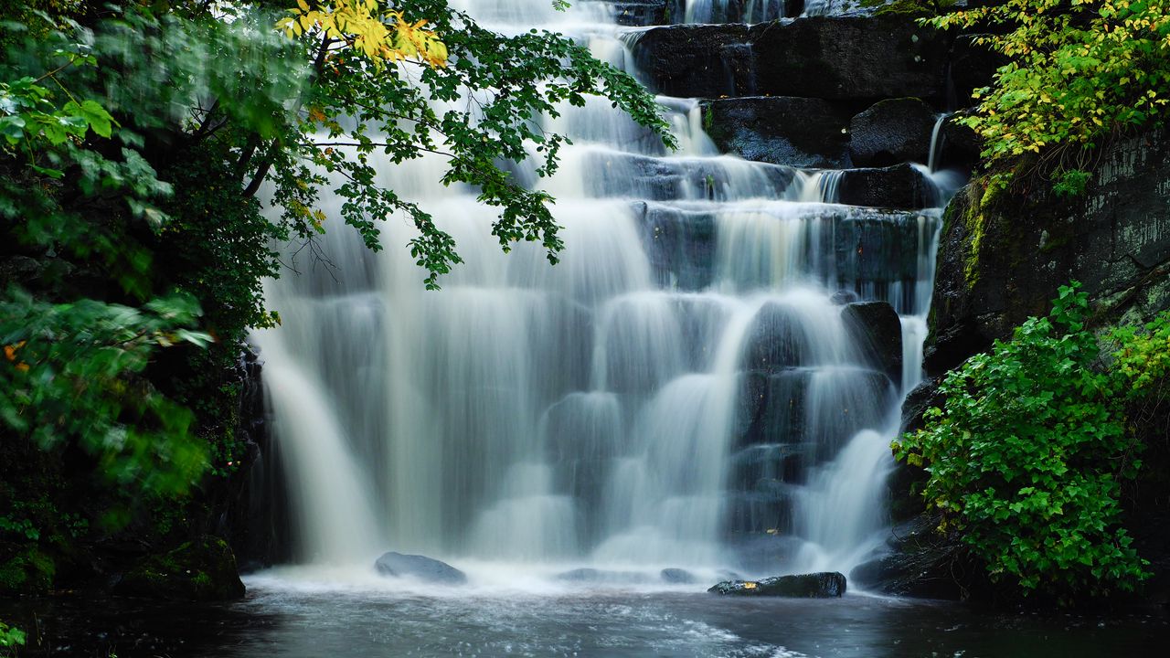 Wallpaper waterfalls, cascades, water, trees
